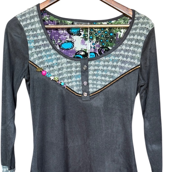 NWT Forla Paris Mixed Media Dress Sz M - Picture 3 of 13